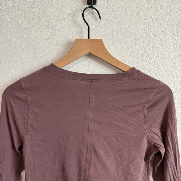 Lululemon Time to Restore Long Sleeve Tie Cropped Top Antique Bark Purple 6 - Picture 11 of 13